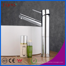 Fyeer Chrome Long Spout Single Handle Grifo de lavabo de baño de latón grifo mezclador de agua caliente y fría Wasserhahn